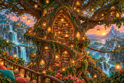 Tablou decorativ - Biblioteca din Copac