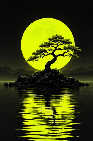 Tablou decorativ - Bonsai pe insula verde