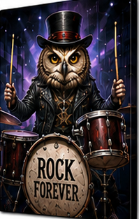 Tablou decorativ Bufnita Rocker