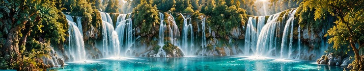 Tablou decorativ - Cascada dubla in padure