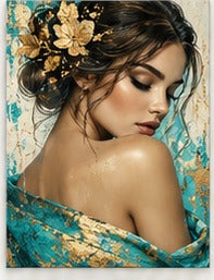 Tablou decorativ - Coc cu flori de aur