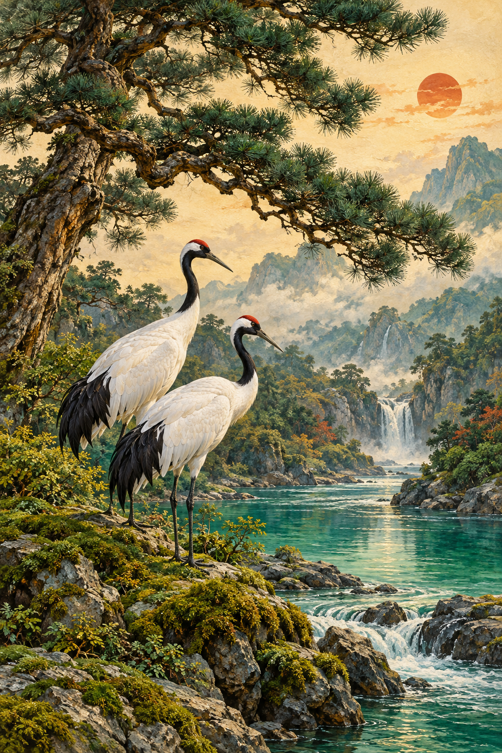 Tablou decorativ - Cocorii la Cascada