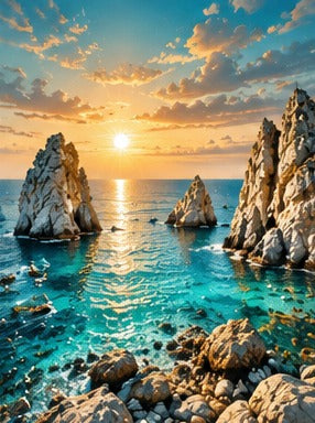 Tablou decorativ - Coloane de stanca in mare
