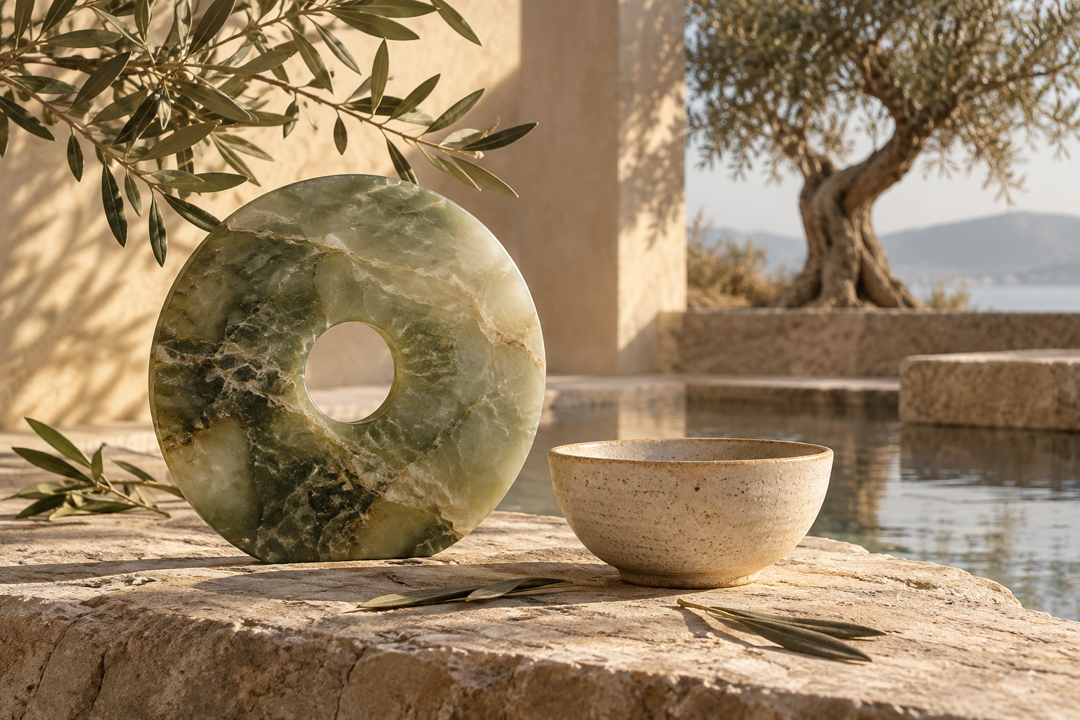 Tablou decorativ - Disc de Jad pe Piatra