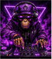 Tablou decorativ DJ-ul Violet, maimuta DJ cu neon violet