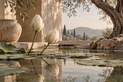 Tablou decorativ - Doi Boboci de Lotus
