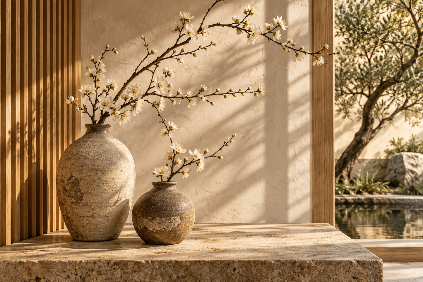 Tablou decorativ - Doua Vase cu Flori de Prun