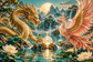 Tablou decorativ - Dragonul, Phoenixul si Perla