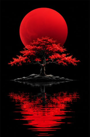 Tablou decorativ - Egreta sub luna plina