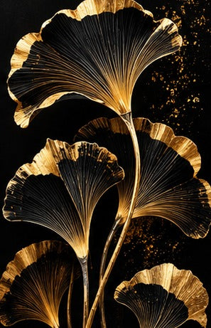 Tablou decorativ - Evantai de ginkgo auriu