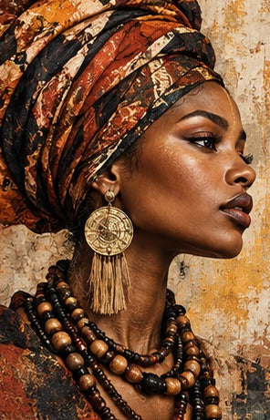 Tablou decorativ - Femeie cu turban colorat