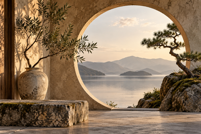 Tablou decorativ - Fereastra Rotunda spre Munti