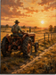 Tablou decorativ Fermierul pe Tractor