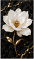 Tablou decorativ Floare Alba pe Marmura Neagra