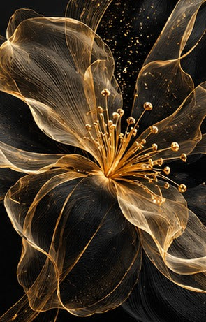 Tablou decorativ - Floare aurie transparenta