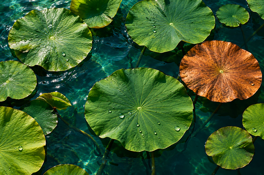 Tablou decorativ - Frunzele de Lotus si Frunza de Arama