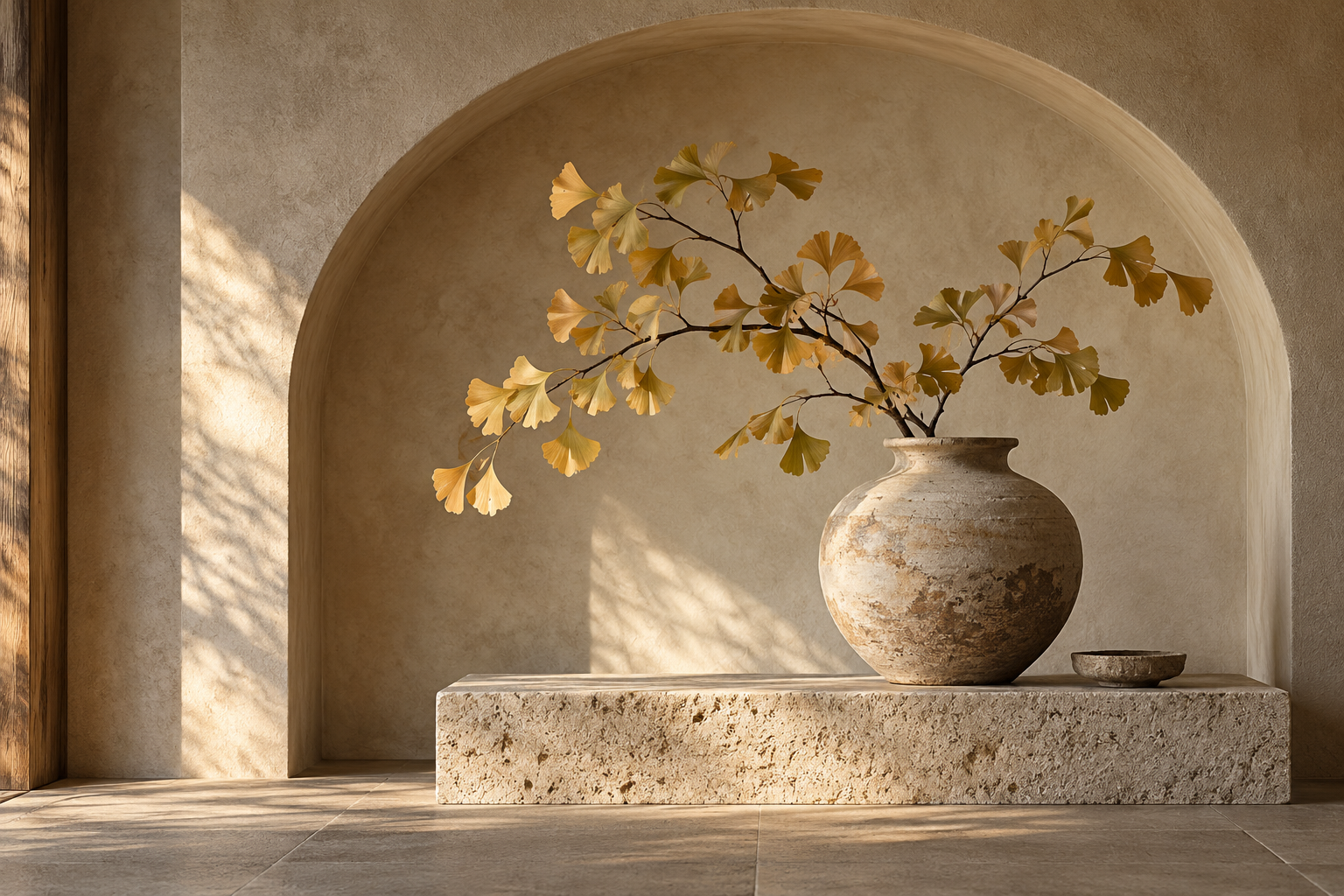 Tablou decorativ - Ginkgo pe Piedestal de Piatra