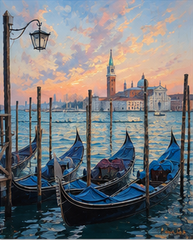 Tablou decorativ Gondole la Venetia