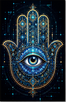 Tablou decorativ - Hamsa digitală