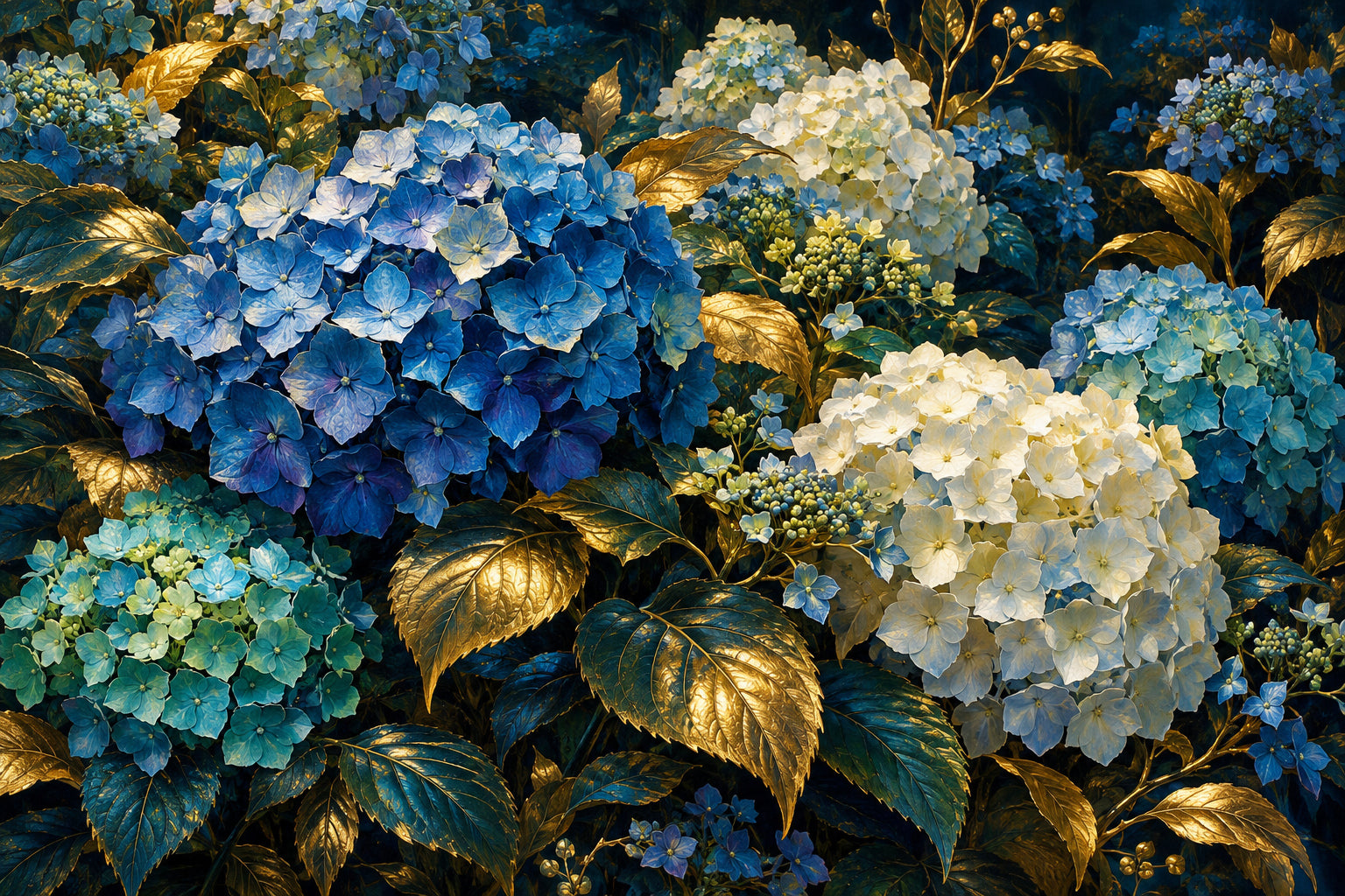 Tablou decorativ - Hortensii Azur