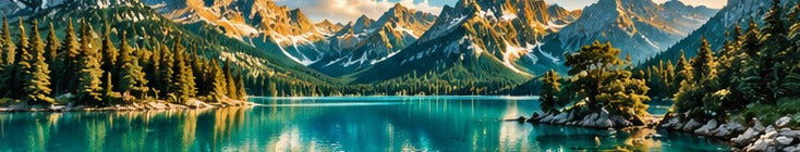 Tablou decorativ - Insulita pe lacul montan