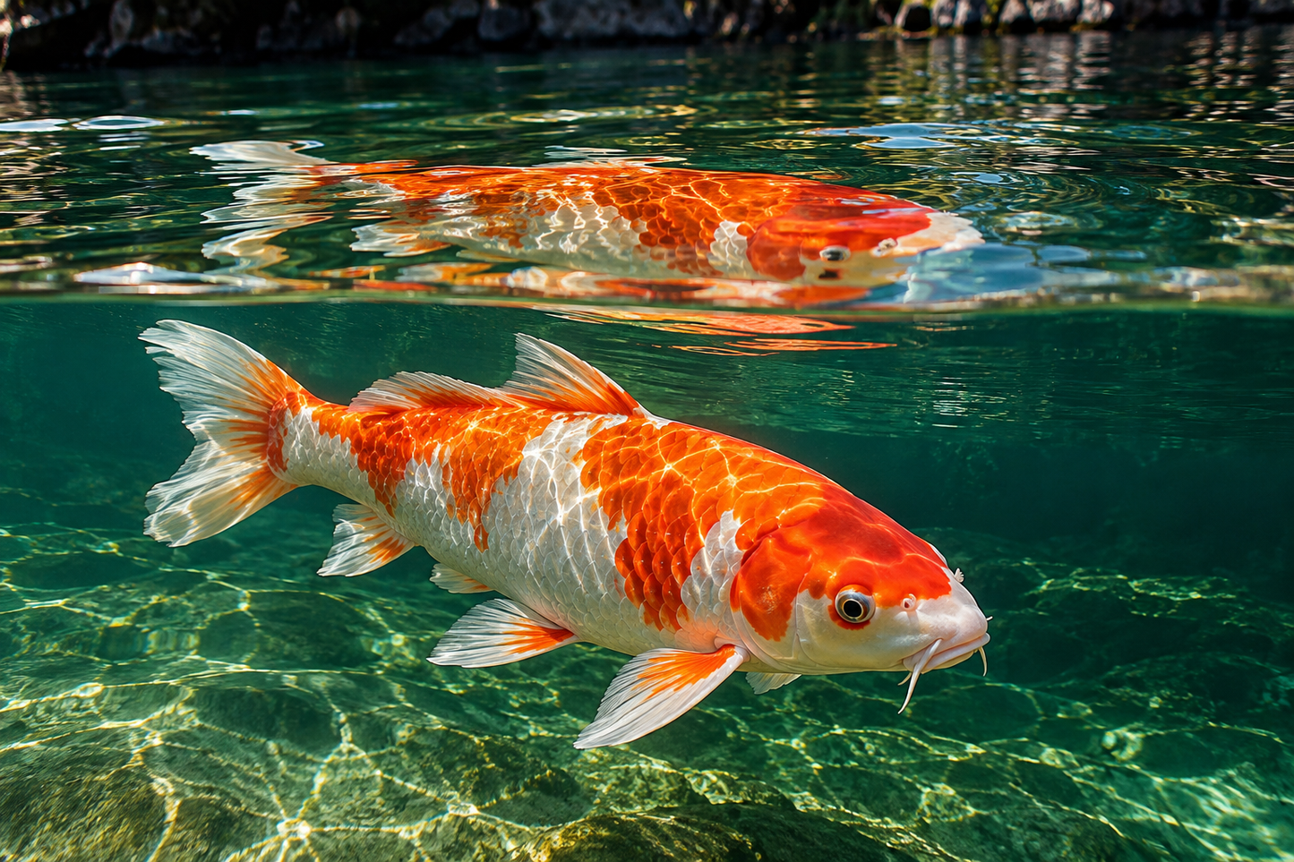 Tablou decorativ - Koi si Reflexia lui in Apa