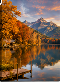 Tablou decorativ Lac de Toamna