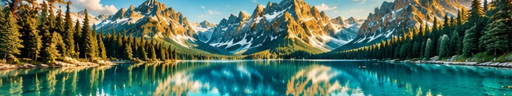 Tablou decorativ - Lac montan la rasarit