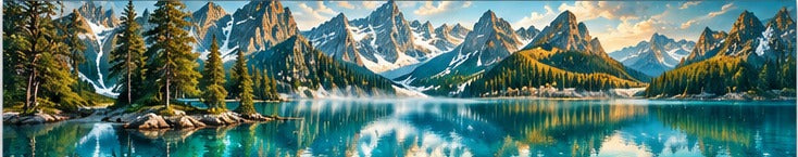 Tablou decorativ - Lac montan reflectat in oglinda