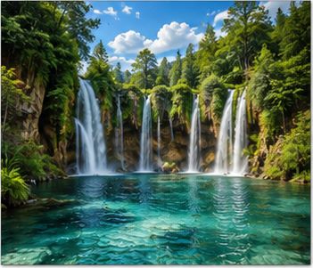Tablou decorativ Lacul cu Trei Cascade