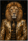 Tablou decorativ Leul in Costum de Aur