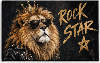 Tablou decorativ Leul Rock Star