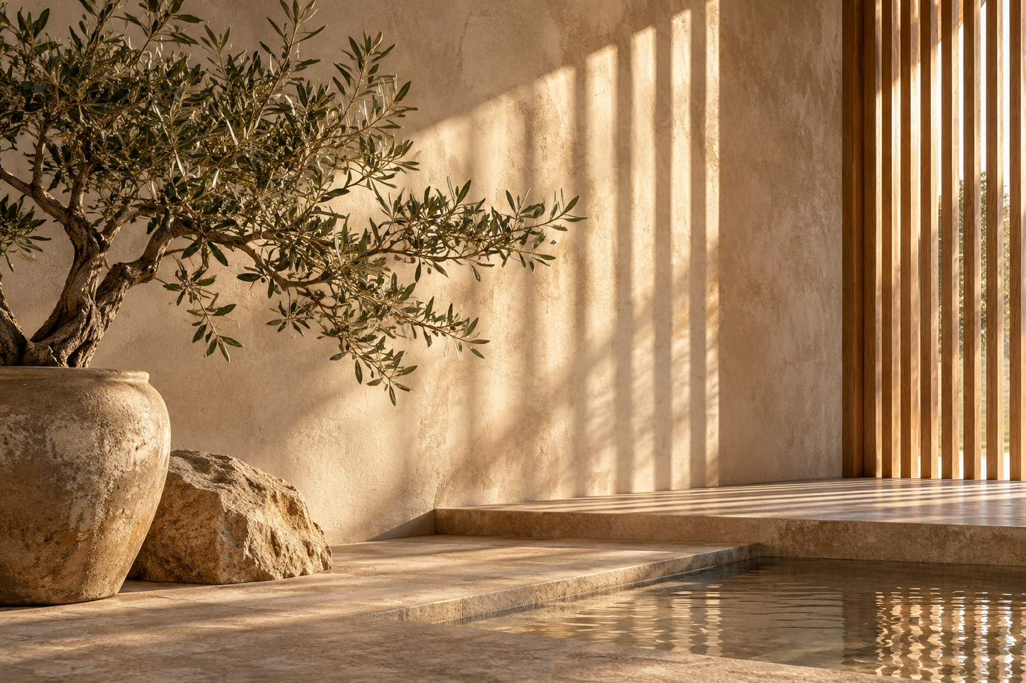 Tablou decorativ - Lumina printre Lamele de Lemn