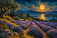 Tablou decorativ - Luna peste Lavanda