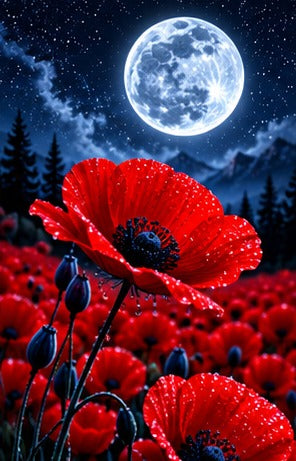 Tablou decorativ - Maci sub luna plina