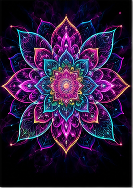 Tablou decorativ Mandala Florala Neon