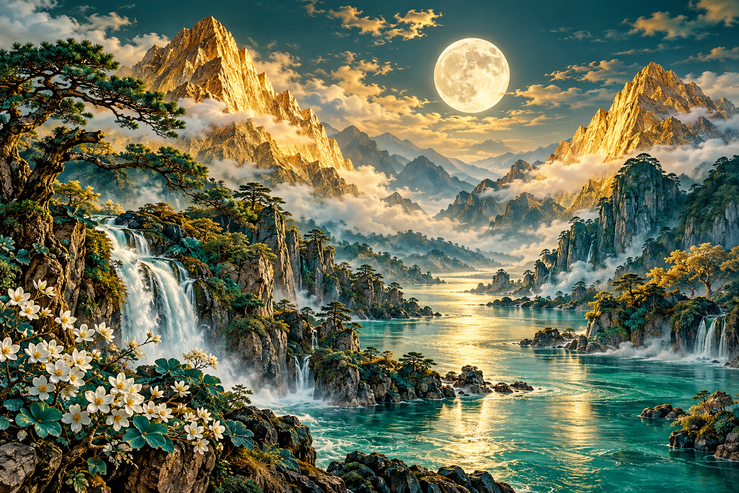 Tablou decorativ - Muntele de Aur sub Luna