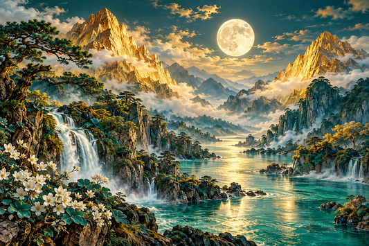 Tablou decorativ - Muntele de Aur sub Luna