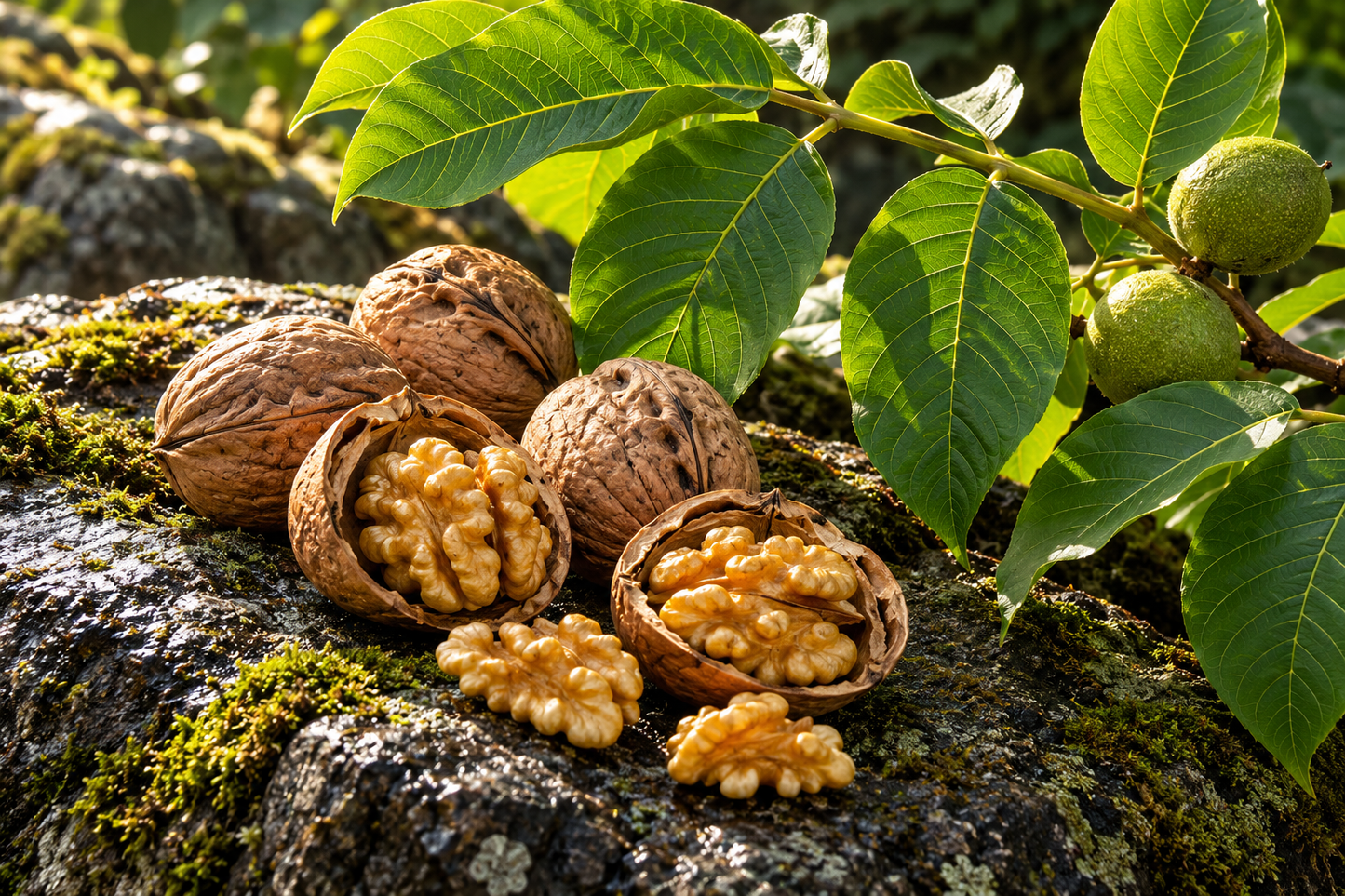 Tablou decorativ - Nucile pe Stanca cu Muschi
