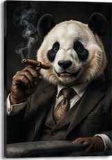 Tablou decorativ Panda cu Trabuc