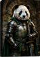 Tablou decorativ Panda in Armura de Otel