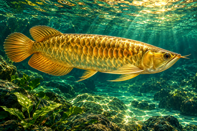 Tablou decorativ - Pestele Arowana de Aur