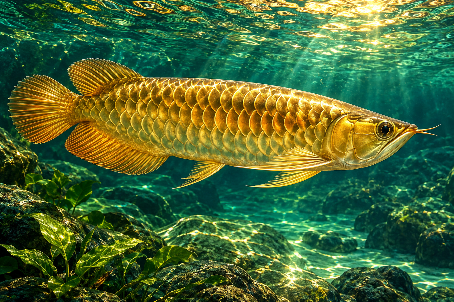 Tablou decorativ - Pestele Arowana de Aur