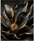 Tablou decorativ Petale de Abanos, floare neagra cu accente aurii