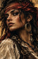Tablou decorativ - Piratesa cu bandana rosie