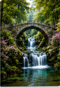 Tablou decorativ Pod de Piatra cu Cascada