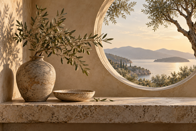 Tablou decorativ - Polita sub Fereastra Rotunda