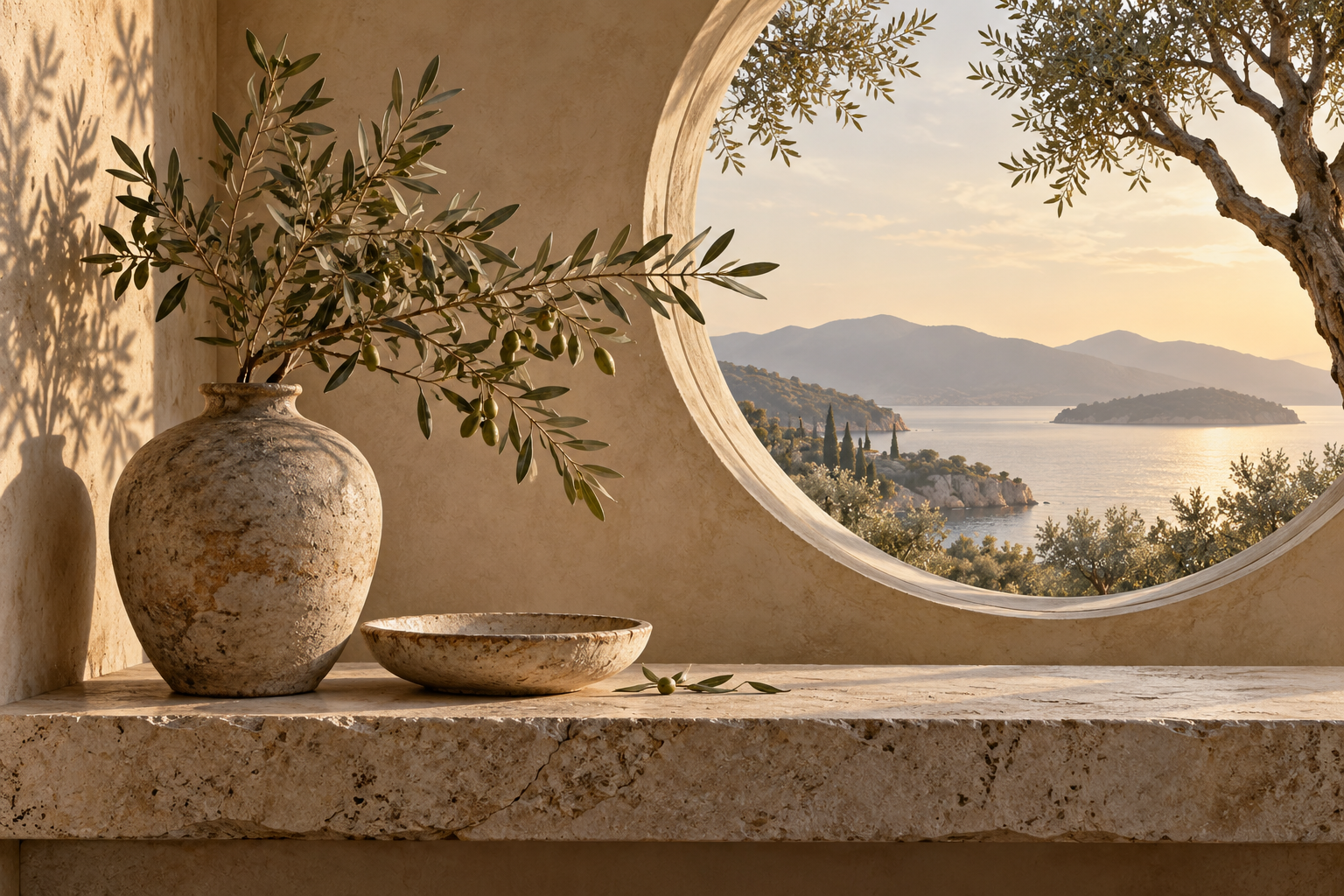 Tablou decorativ - Polita sub Fereastra Rotunda