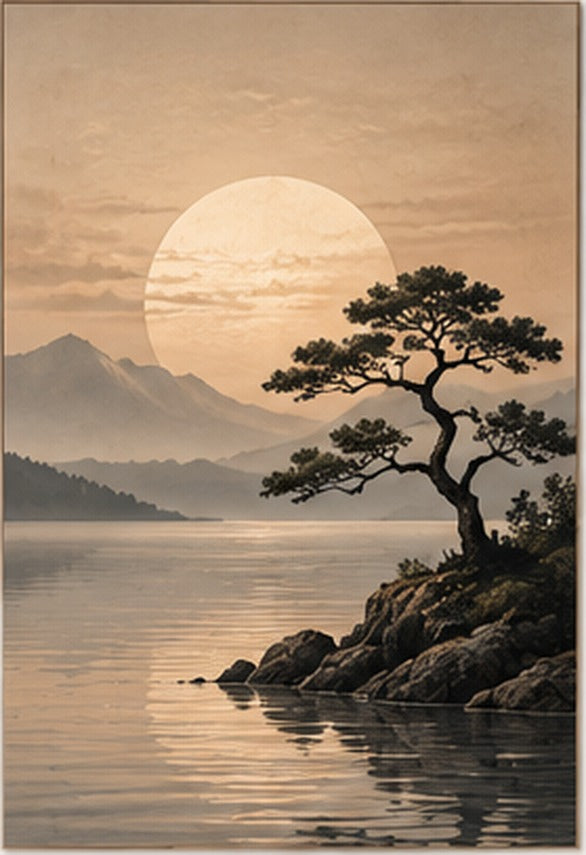 Tablou decorativ - Rasarit peste lac