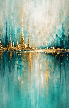 Tablou decorativ - Reflectie aurie pe apa